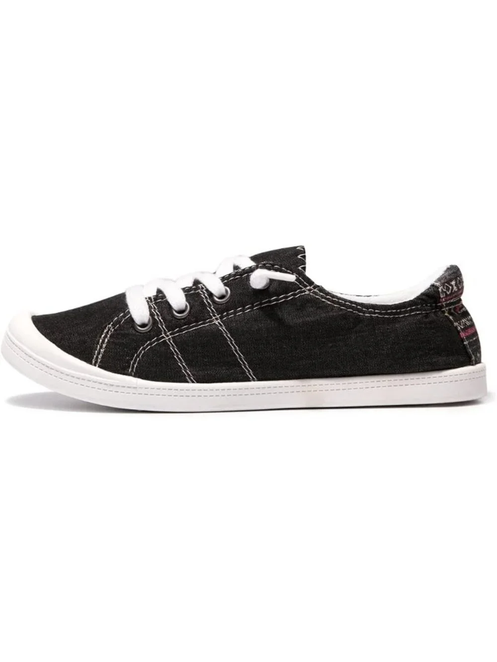 Womens Black Canvas Slipon Canvas Sneaker Low Top Walking Shoes Fashion Sneakers